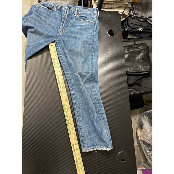 Vince Union Slouch Distressed Jeans In Heritage Size 27 Japanese Selvedge Denim - Picture 6 of 16